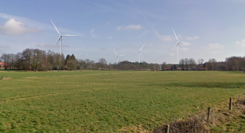 Zicht vanaf Berenbroeksweg bij grens